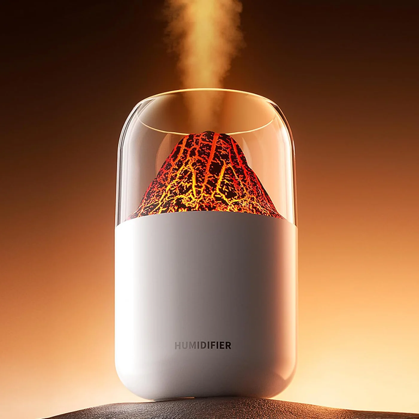 Volcano Humidifier with LED Flame Effect